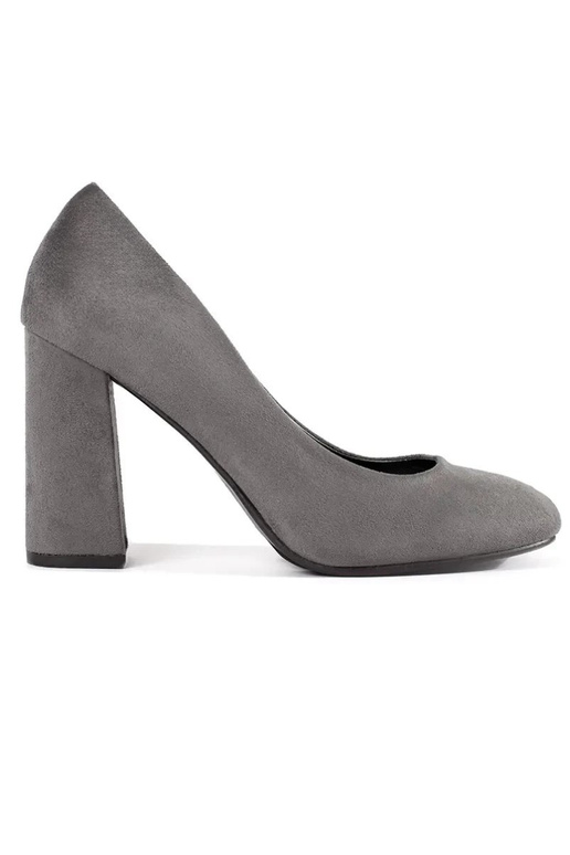 of suede gray High heels on the heel of suede gray High heels on the heel