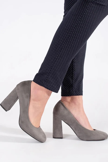 of suede gray High heels on... 2