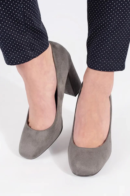 of suede gray High heels on the heel of suede gray High heels on the heel