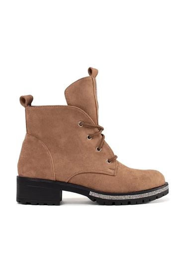 beige boots laced
