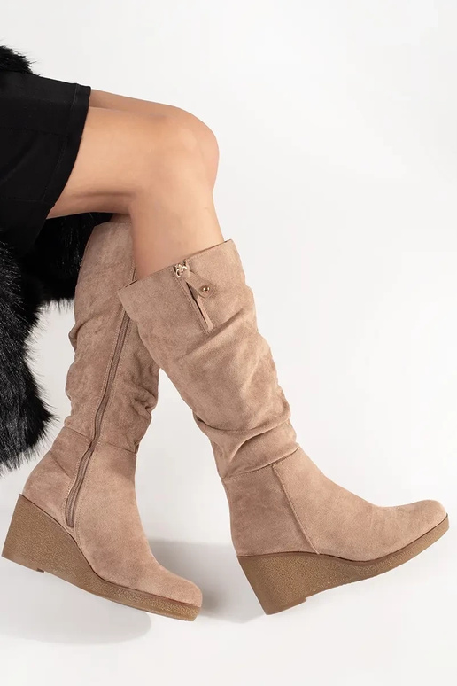 of suede beige INomens boots przed...