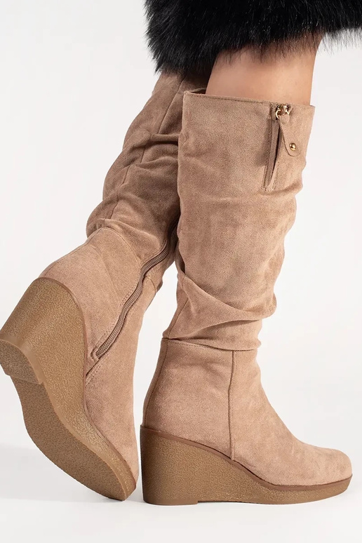 of suede beige INomens boots przed...