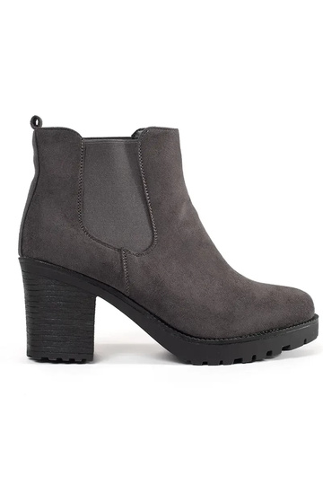 gray of suede Chelsea boots...