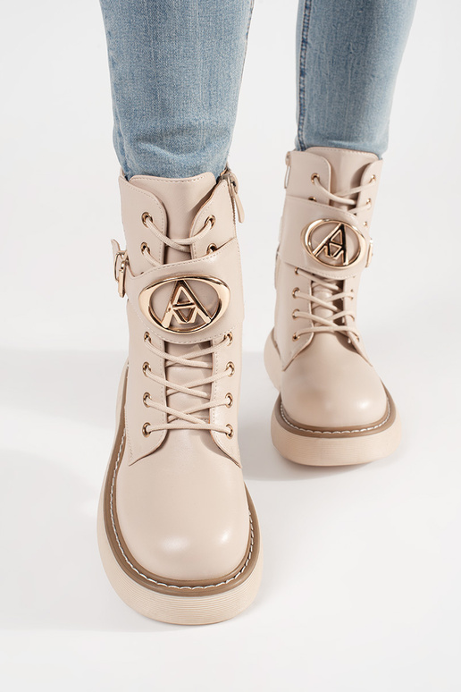 beige laced Inomens boots beige laced Inomens boots