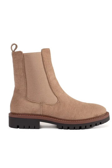 of suede beige Chelsea boots