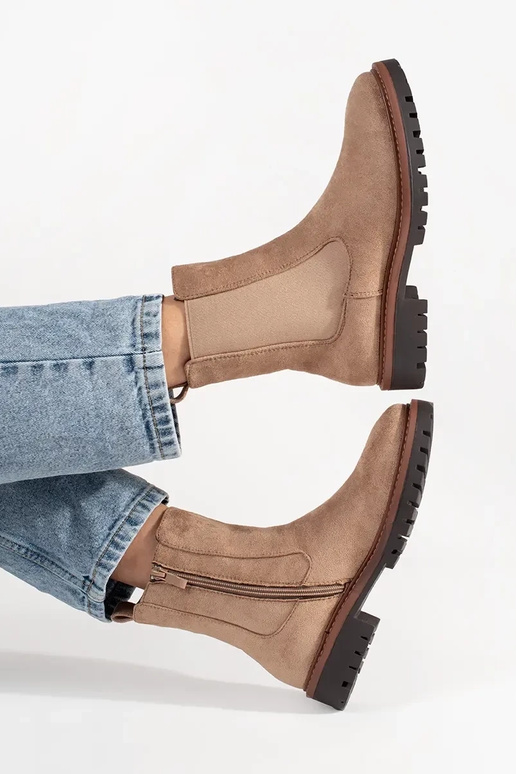 of suede beige Chelsea boots