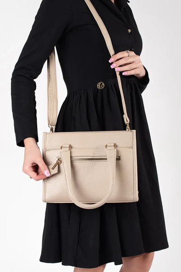 ivory Handbag Inith zipper 2