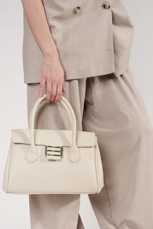 Pilka moteriška rankinė su dirželiais