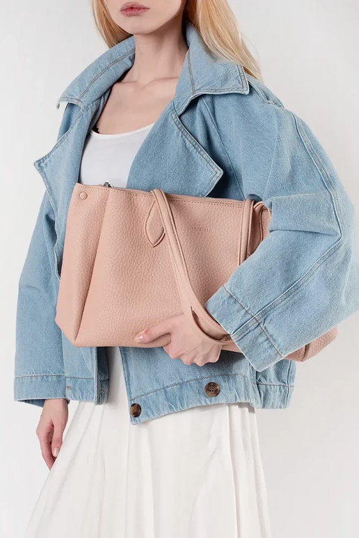 Różowa torebka shopper z ekoskóry