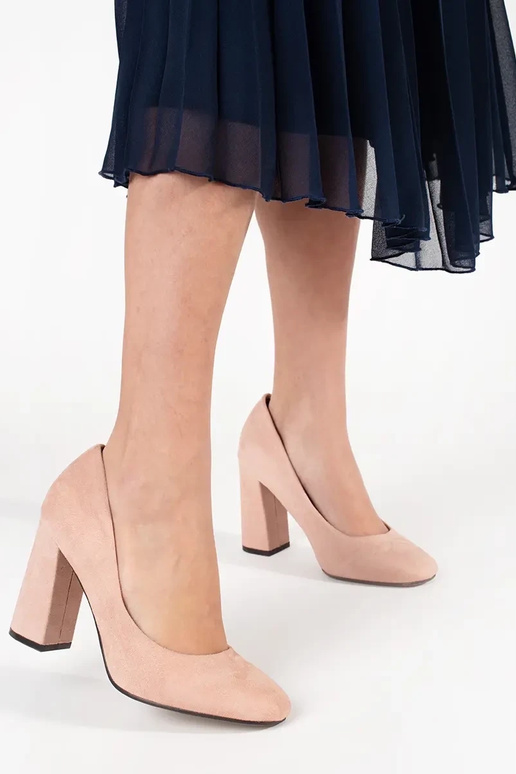 beige of suede High heels in high heels