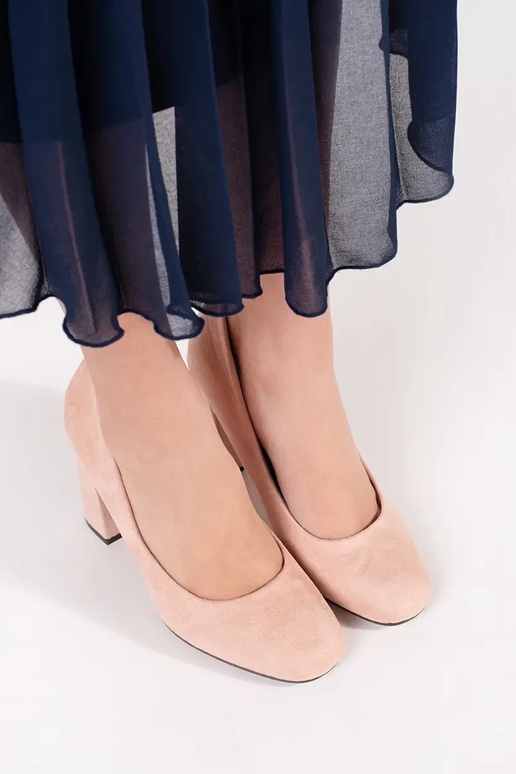 beige of suede High heels in high heels