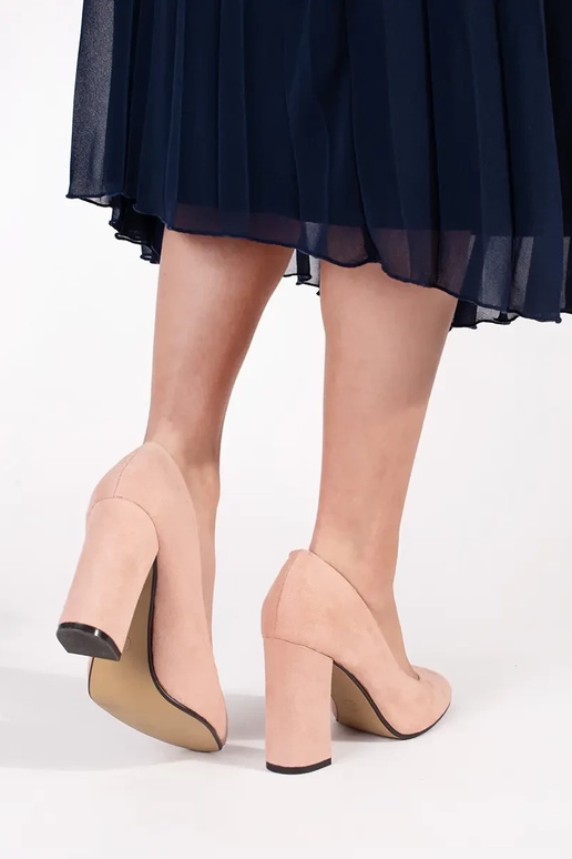 beige of suede High heels in high heels