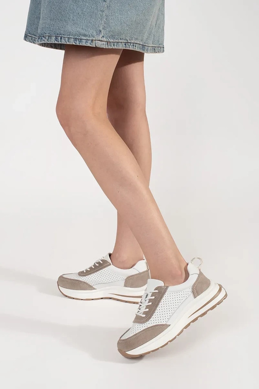 Leather openInork sneakers on a thick...