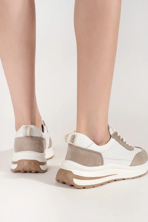 Leather openInork sneakers on a thick...