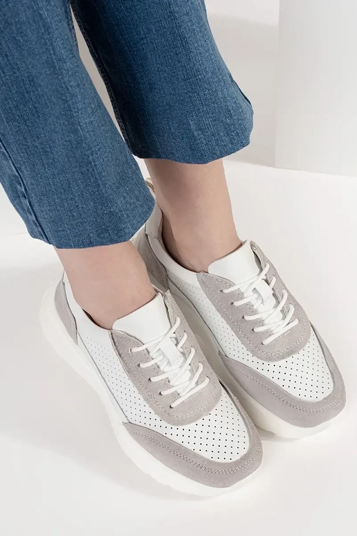 Leather openInork sneakers on a thick...