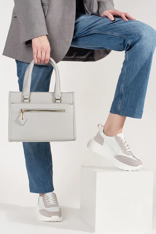 Leather openInork sneakers on a thick...