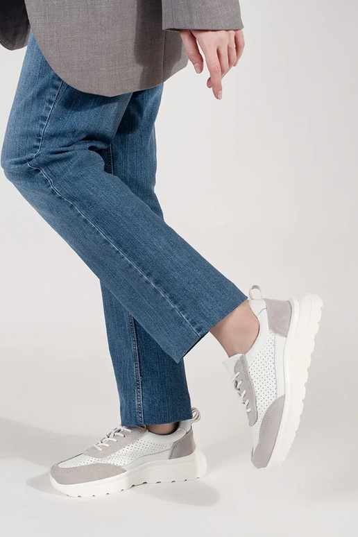 Leather openInork sneakers on a thick...