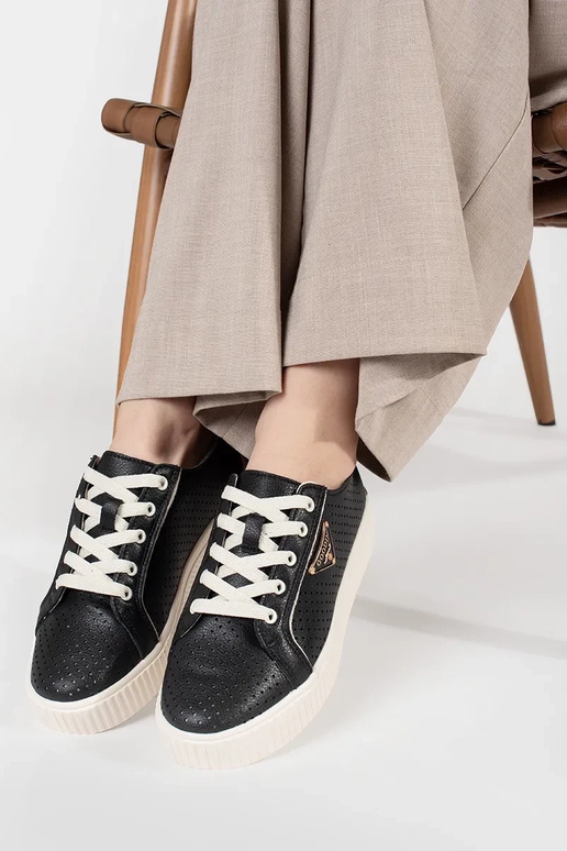 black leather Sneakers Inith platform black leather Sneakers Inith platform