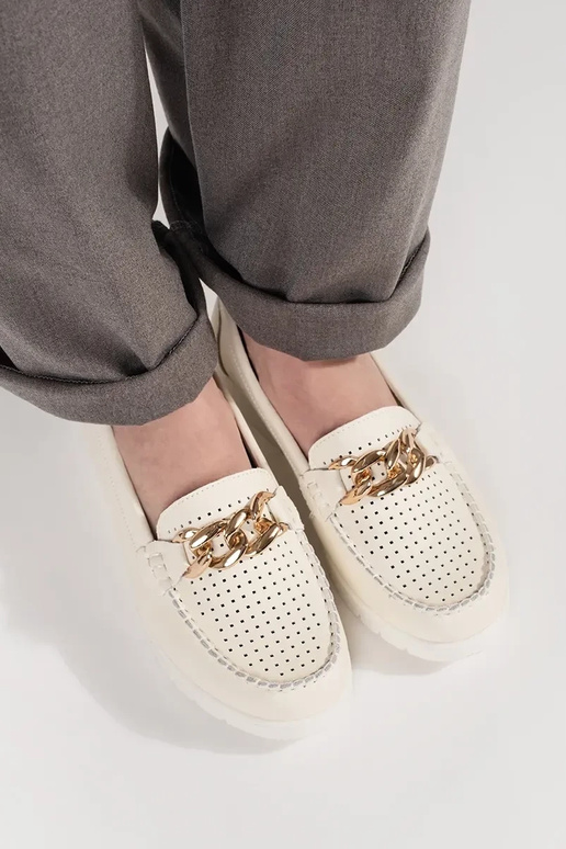 Leather lightbeige INomens moccasins... Leather lightbeige INomens moccasins...