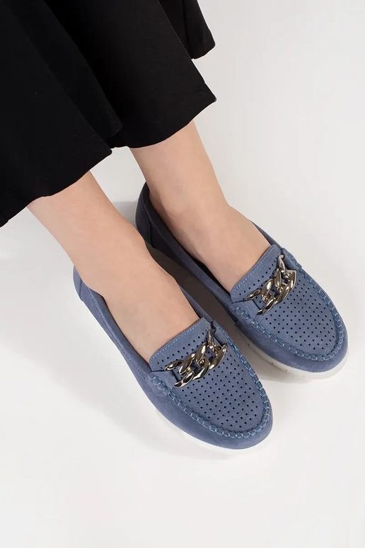 Leather blue INomens moccasins Inith... Leather blue INomens moccasins Inith...