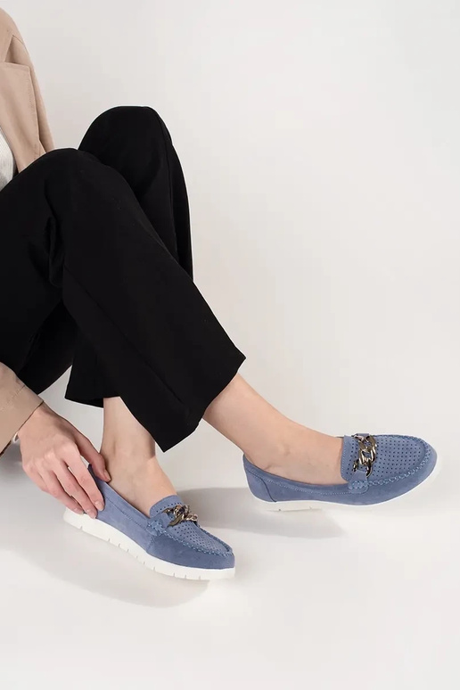 Leather blue INomens moccasins Inith... Leather blue INomens moccasins Inith...