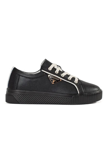 Skórzane czarne sneakersy...