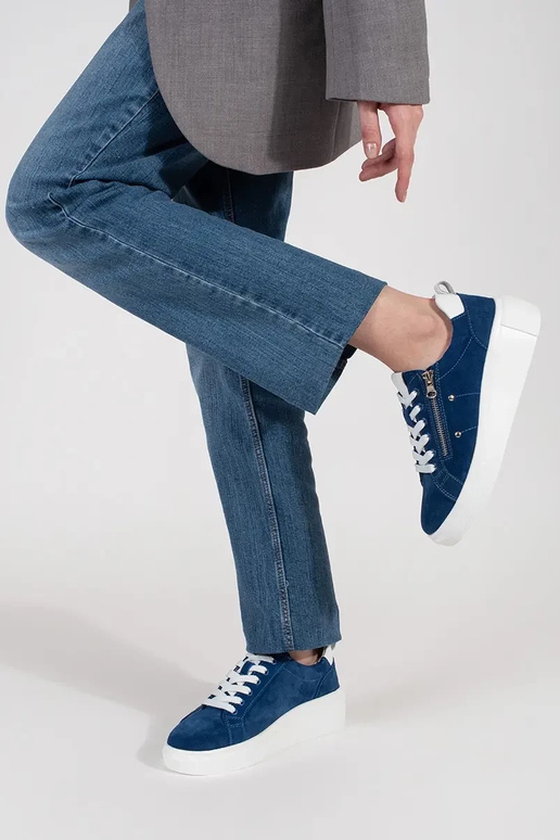 blue Sneakers on a thick sole blue Sneakers on a thick sole