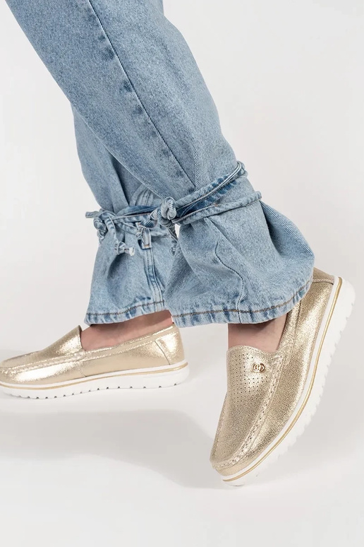 gold color INomens moccasins genuine... gold color INomens moccasins genuine...