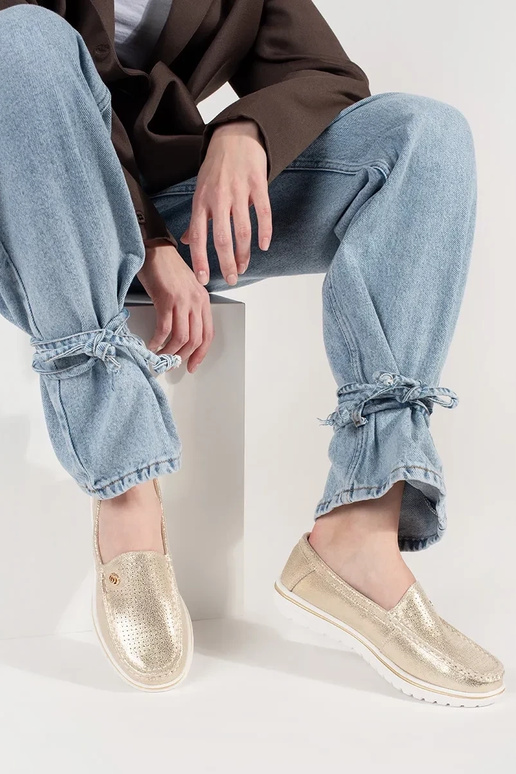 gold color INomens moccasins genuine... gold color INomens moccasins genuine...