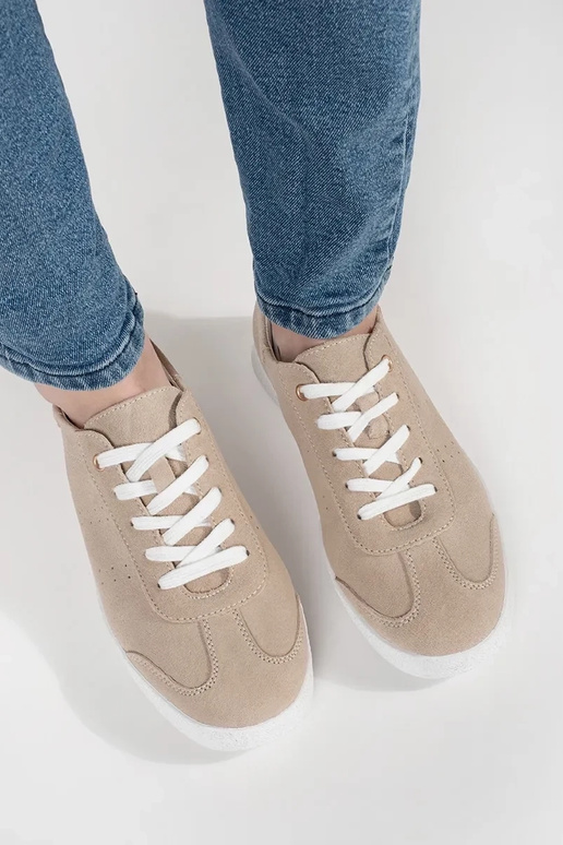 beige Sneakers model shoes leather beige Sneakers model shoes leather
