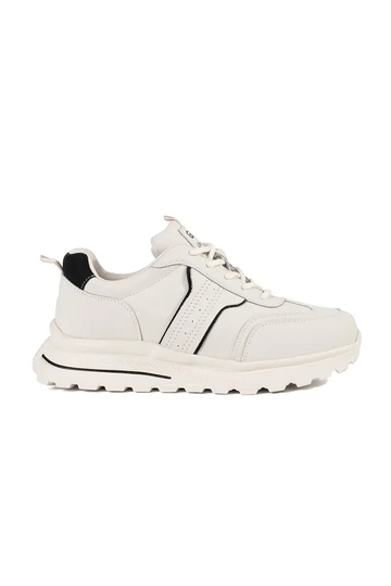 Leather sneakers on a thick...