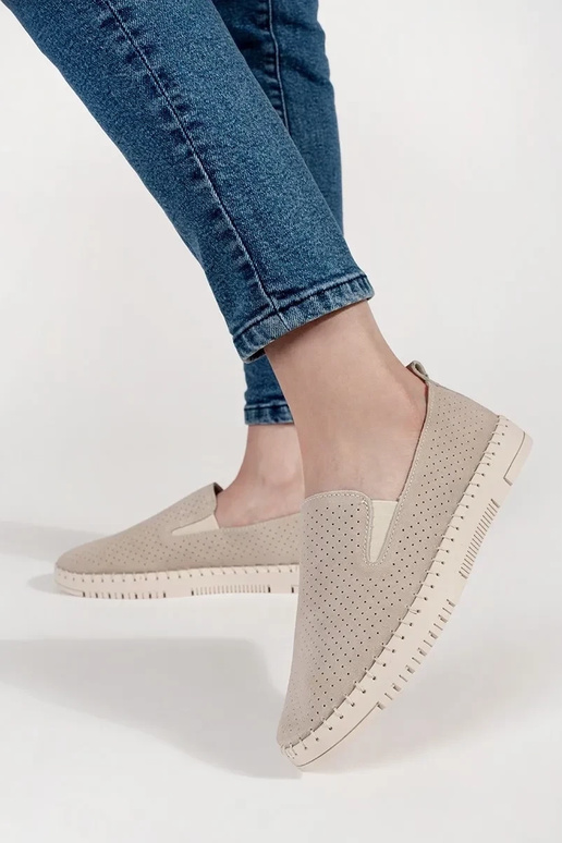 Leather beige INomens moccasins light Leather beige INomens moccasins light