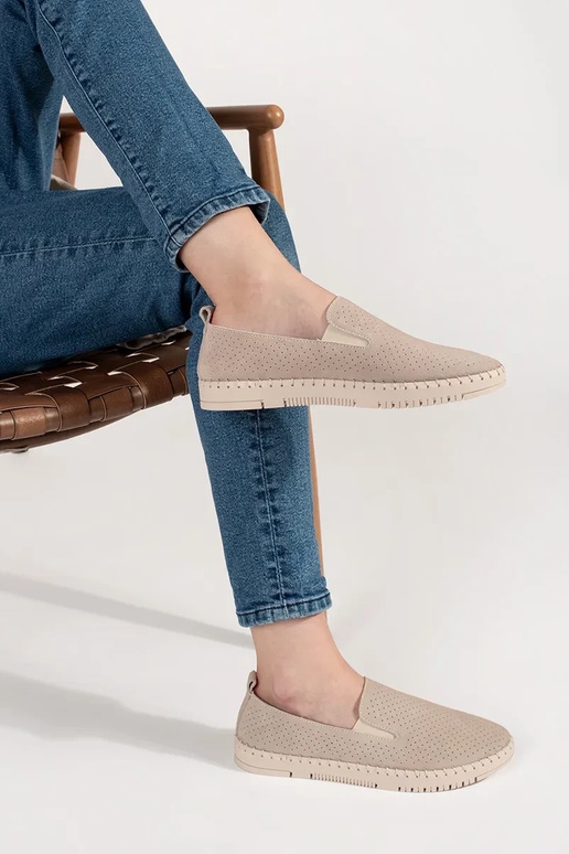 Leather beige INomens moccasins light Leather beige INomens moccasins light