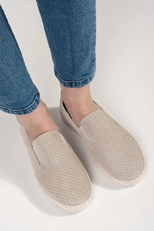 Leather beige INomens moccasins light Leather beige INomens moccasins light