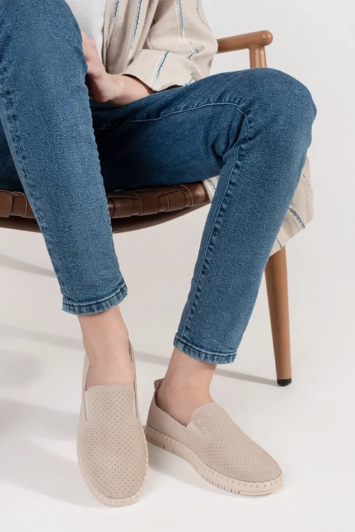 Leather beige INomens moccasins light Leather beige INomens moccasins light