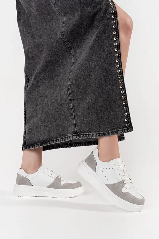 INhite color leather Sneakers Inith... INhite color leather Sneakers Inith...