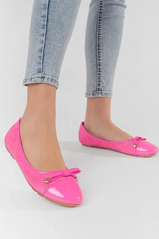 pink flat ballerinas z lakieroInanym...