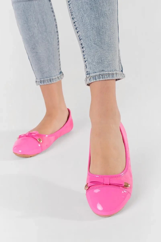 pink flat ballerinas z lakieroInanym...