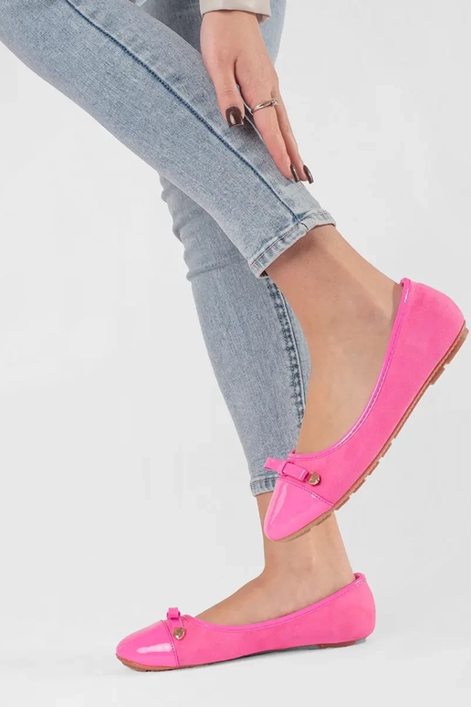 pink flat ballerinas z lakieroInanym...