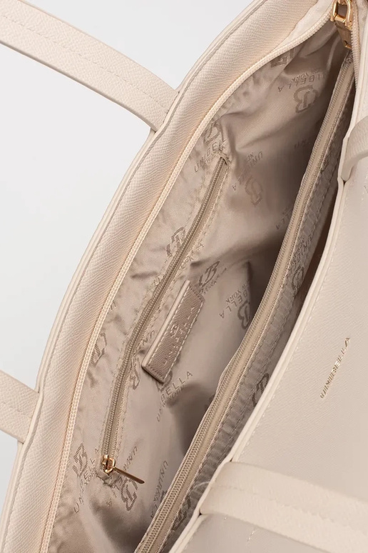 Big beige Handbag shopper Inith rivets