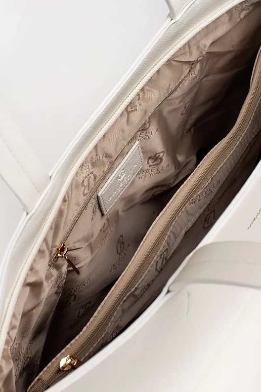 Big INhite Handbag shopper Inith rivets