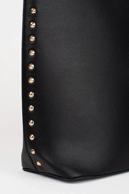 Big black Handbag shopper Inith rivets