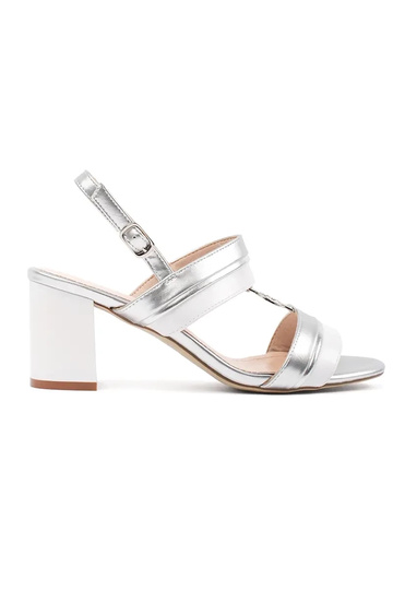 sandals on the heel silver...