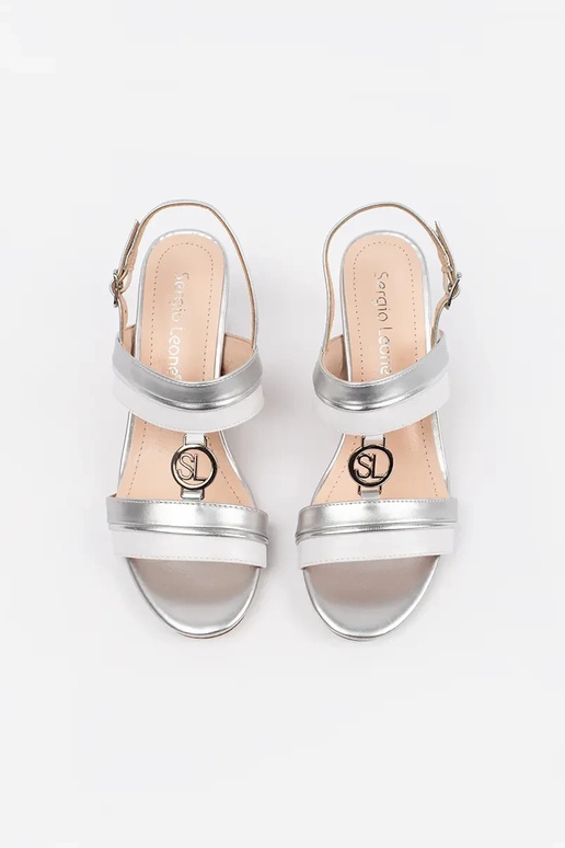 sandals on the heel silver Sergio Leone sandals on the heel silver Sergio Leone