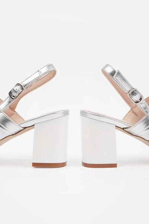 sandals on the heel silver Sergio Leone sandals on the heel silver Sergio Leone