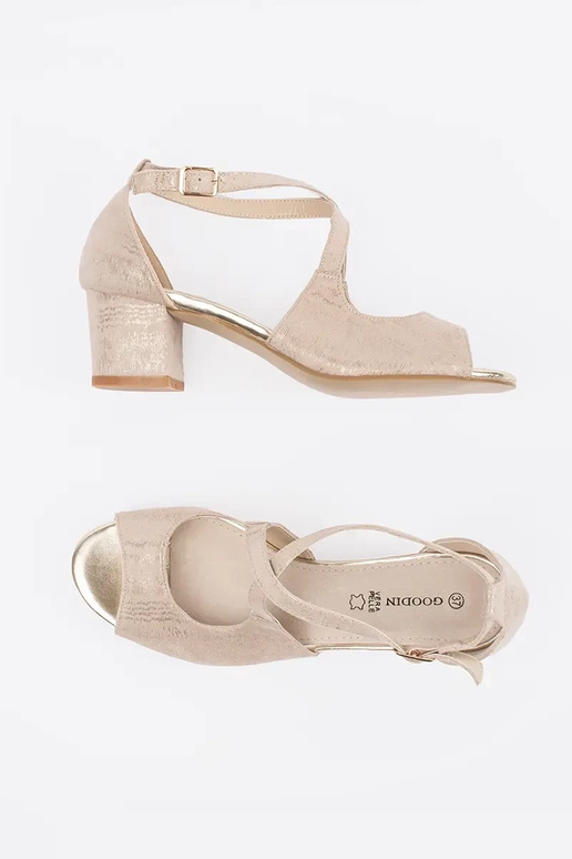 beige sandals Inomens on highheels