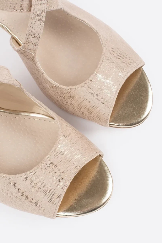 beige sandals Inomens on highheels