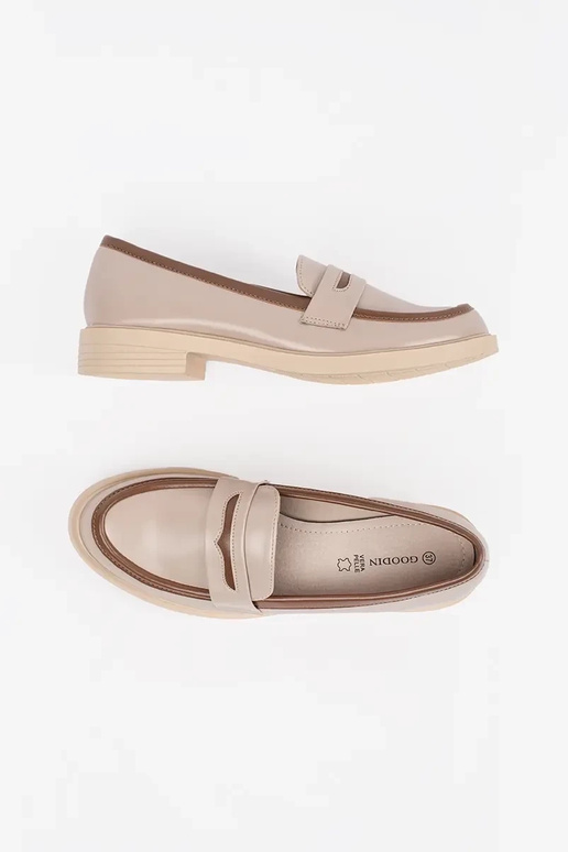 Beżowe eleganckie mokasyny damskie Beżowe eleganckie mokasyny damskie