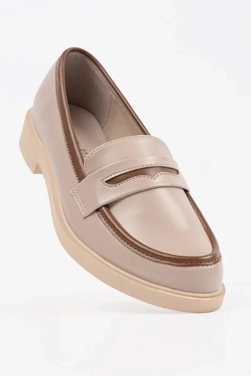 Beżowe eleganckie mokasyny damskie Beżowe eleganckie mokasyny damskie