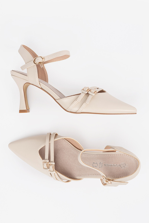 ivory High heels Inith an open heel